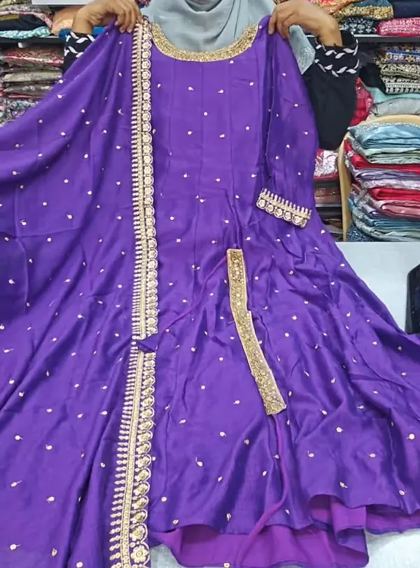 Silk Long Anarkali Kurti with Dupatta  | KS1176